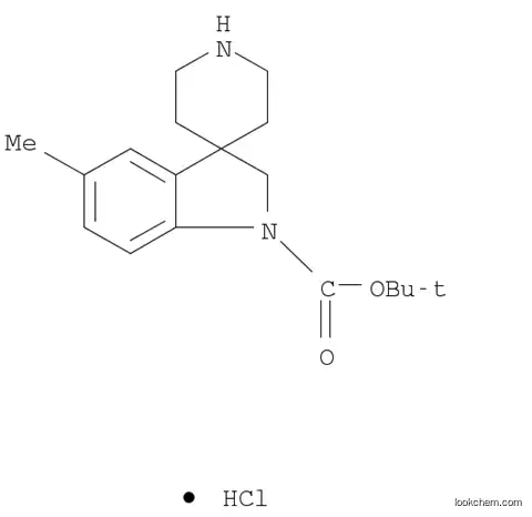 Molecular Structure of 878167-54-5 (TERT-BUTYL 5-METHYLSPIRO[INDOLINE-3,4'-PIPERIDINE]-1-CARBOXYLATE HYDROCHLORIDE)